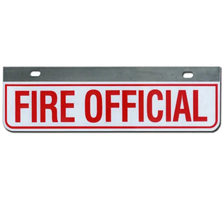 Aluminum Rider License Plate Fire Rescue Title: Fire Official