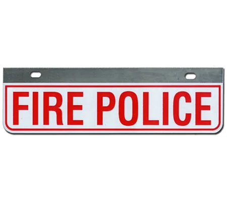 Aluminum Rider License Plate Fire Rescue Title: Fire Police