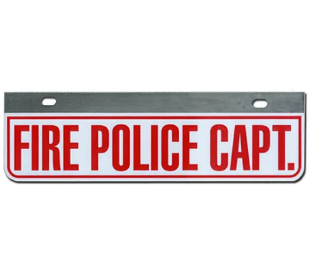Aluminum Rider License Plate Fire Rescue Title: Fire Police Capt