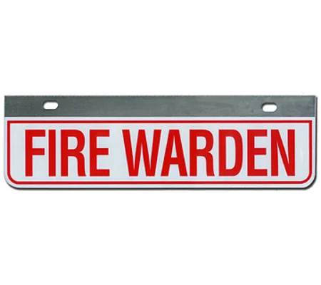 Aluminum Rider License Plate Fire Rescue Title: Fire Warden