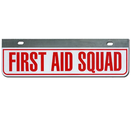 Aluminum Rider License Plate Fire Rescue Title: First Aid Squad
