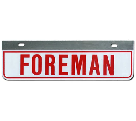 Aluminum Rider License Plate Fire Rescue Title: Foreman