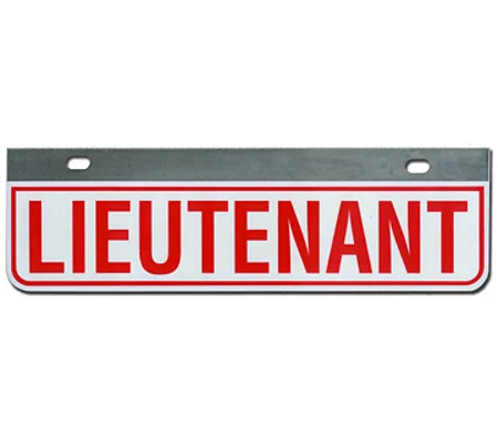 Aluminum Rider License Plate Fire Rescue Title: Lieutenant Red