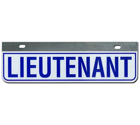 Aluminum Rider License Plate Fire Rescue Title: Lieutenant Blue