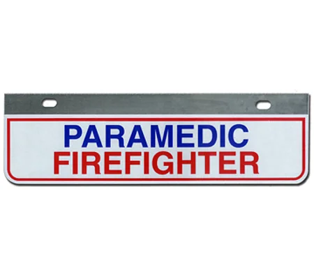 Aluminum Rider License Plate Fire Rescue Title: Paramedic Firefighter