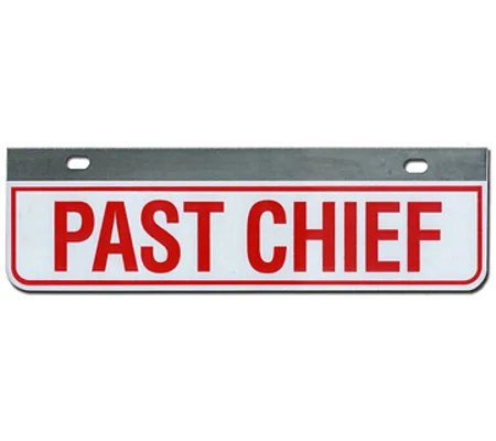 Aluminum Rider License Plate Fire Rescue Title: Past Chief