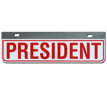 Aluminum Rider License Plate Fire Rescue Title: President