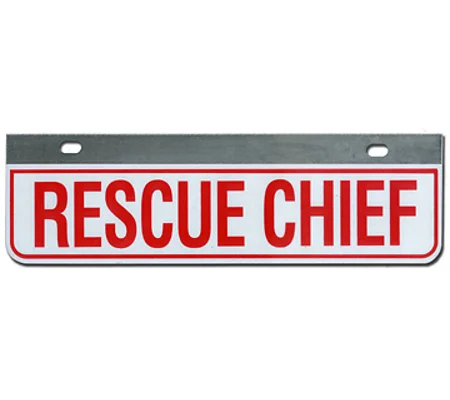 Aluminum Rider License Plate Fire Rescue Title: Rescue Chief