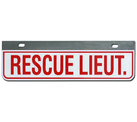 Aluminum Rider License Plate Fire Rescue Title: Rescue Lieut