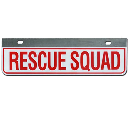 Aluminum Rider License Plate Fire Rescue Title: Rescue Squad
