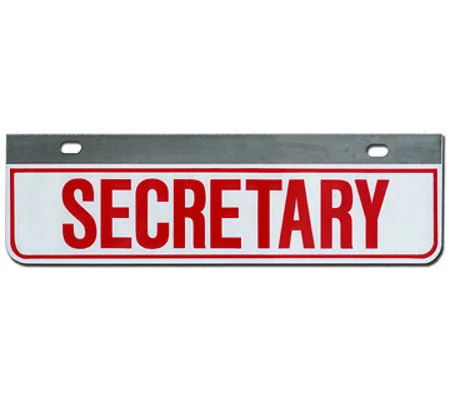 Aluminum Rider License Plate Fire Rescue Title: Secretary