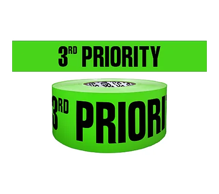 Triage Area Printed Barricade Tape 3rd Priority 1000'
