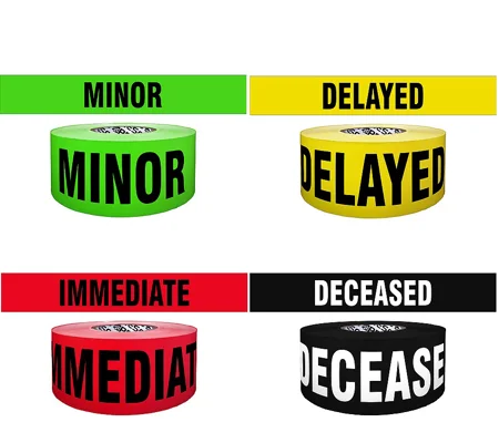 Barricade ICS Triage Tape 3" x 1000' Set of all 4 Regular