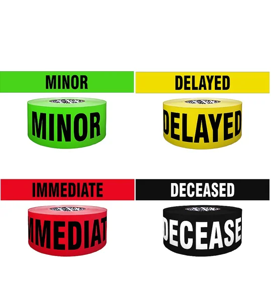 Barricade ICS Triage Tape 3" x 1000' Set of all 4 Regular