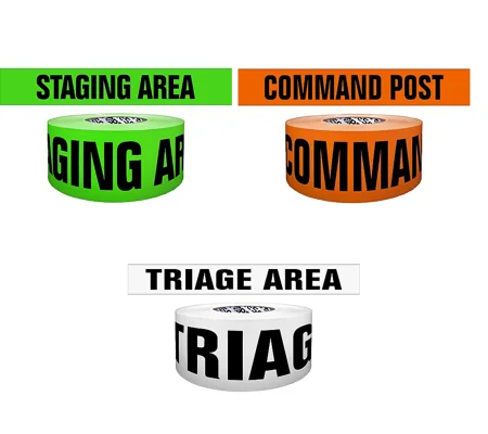 Barricade Command ICS Triage Tape 3" x 1000' Set of all 3