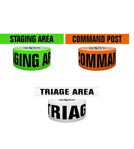 Barricade Command ICS Triage Tape 3" x 1000' Set of all 3