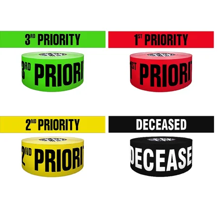 Barricade ICS Triage Tape 3" x 1000' Set of all 4 Priorities