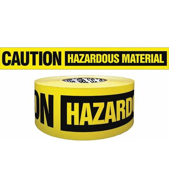 Barricade Tape 3" X 500' Caution Hazardous Material