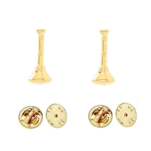 Collar Pins Bugles Cut Out 1 Bugle Gold Lieutenant