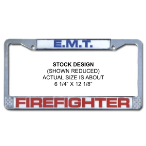 Vehicle License Plate Frame Plastic EMT Firefighter