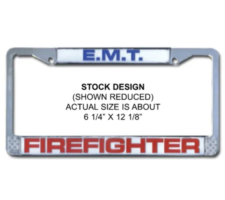 Vehicle License Plate Frame Plastic EMT Firefighter