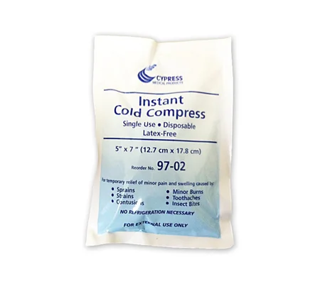 Instant Cold Compress Ice Pack Small 5 X 7 Inch Disposable