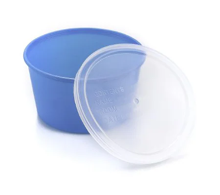 Denture Cup Teeth 8 oz. Translucent Snap-On Lid