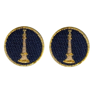 Lieutenant 1 Bugle Collar Insignia Navy Gold Embroidery