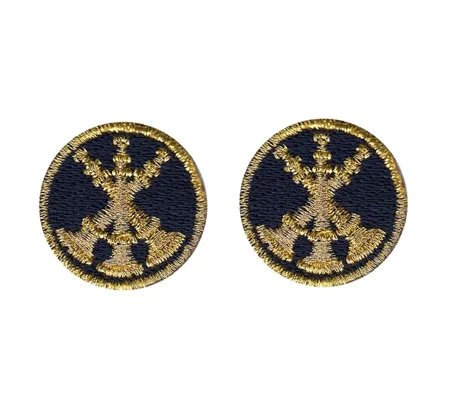 Asst. Assistant Chief 3 Bugles Collar Insignia Navy Gold