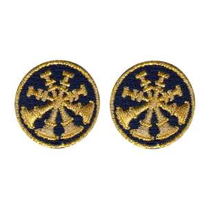 Deputy Chief 4 Bugles Collar Insignia Navy Gold Embroidery