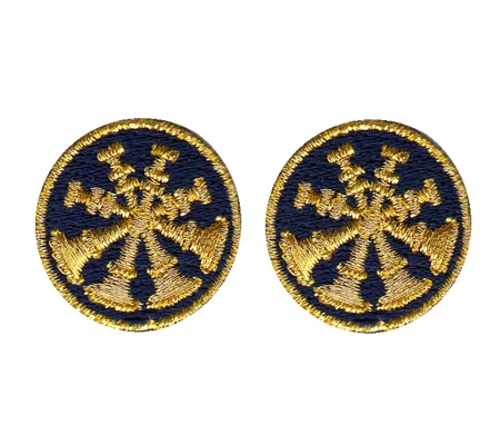 Deputy Chief 4 Bugles Collar Insignia Navy Gold Embroidery