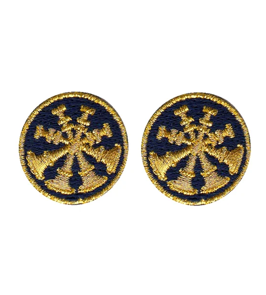 Deputy Chief 4 Bugles Collar Insignia Navy Gold Embroidery