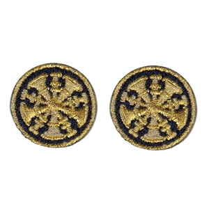 Chief 5 Bugles Collar Insignia Navy Gold Embroidery