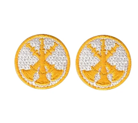 Asst. Assistant Chief 3 Bugles Collar Insignia White Gold