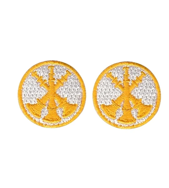 Asst. Assistant Chief 3 Bugles Collar Insignia White Gold