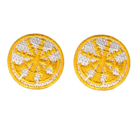 Deputy Chief 4 Bugles Collar Insignia White Gold Embroidery