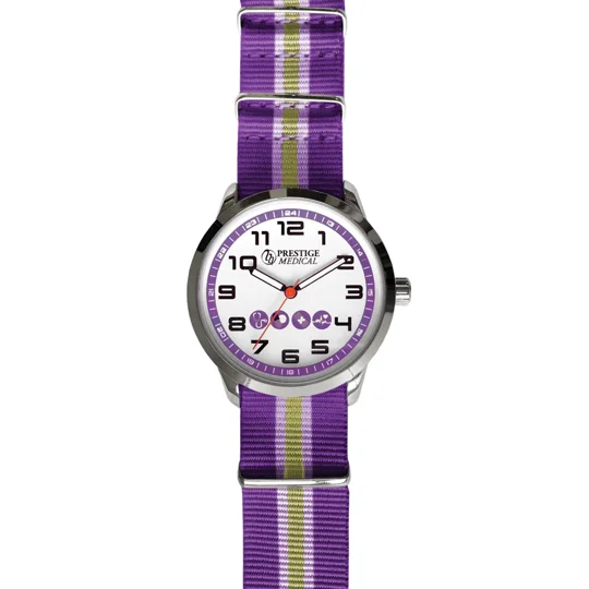 Nylon Band Fashion Nurse Scrub Watch Medical Theme Purple