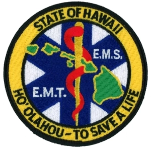 HI Hawaii EMT Emergency Medical Technican Shoulder Patch