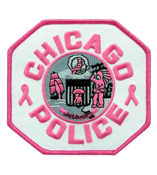 IL Illinois Chicago Police Shoulder Patch Pink Cancer