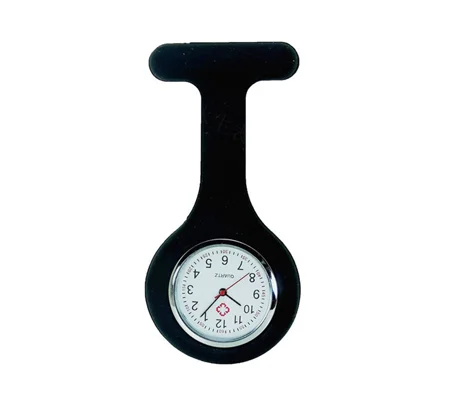 Silicone Band Fashion Nurse Scrub Watch Medical Theme Pocket Black