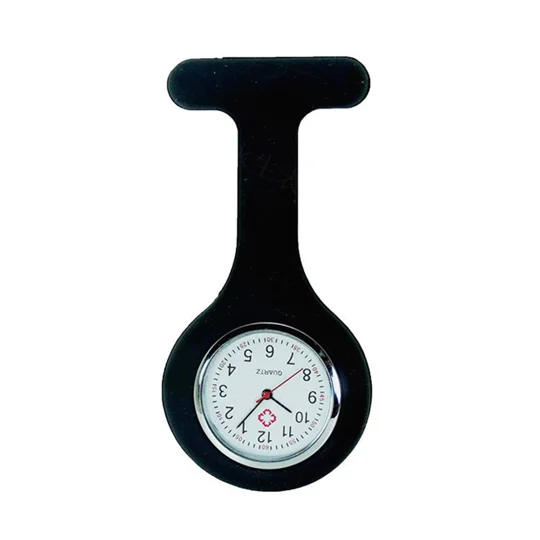 Silicone Band Fashion Nurse Scrub Watch Medical Theme Pocket Black