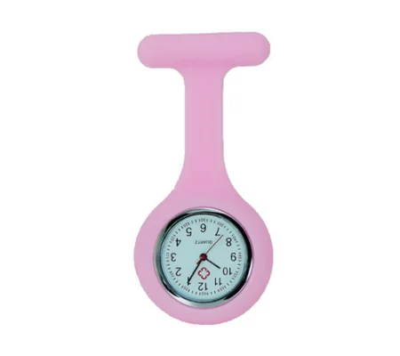 Silicone Band Fashion Nurse Scrub Watch Medical Pocket Pink