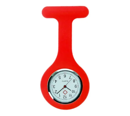 Silicone Band Fashion Nurse Scrub Watch Medical Pocket Red