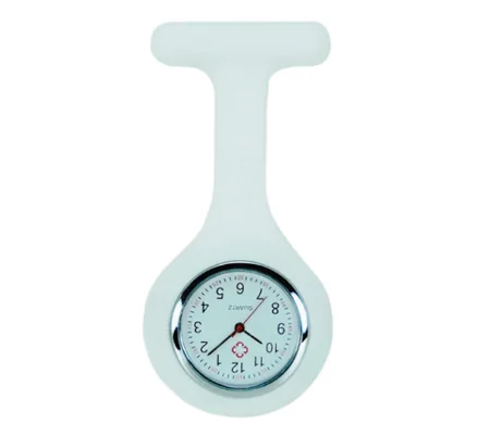 Silicone Band Fashion Nurse Scrub Watch Medical Pocket White