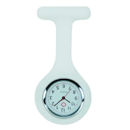 Silicone Band Fashion Nurse Scrub Watch Medical Pocket White