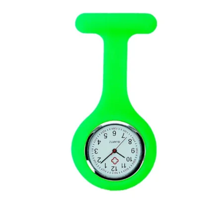 Silicone Band Fashion Nurse Scrub Watch Medical Pocket Green