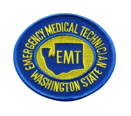WA Washington State Emergency Technician Shoulder Patch Blue - Gold