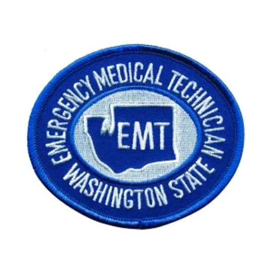 WA Washington Emergency Medical Technician Shoulder Patch Blue - White