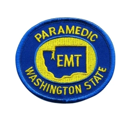 WA Washington State Paramedic Shoulder Patch Gold Blue