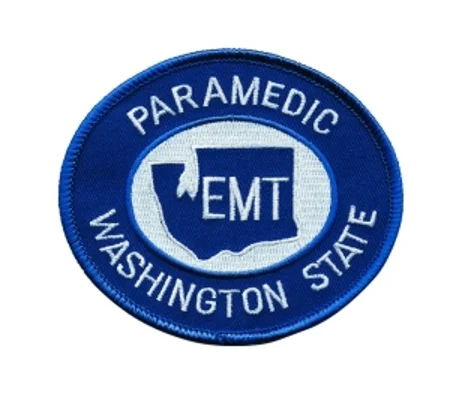 WA Washington State Emergency Paramedic Shoulder Patch Blue - White